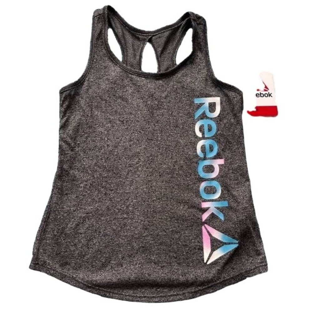 Reebok Top Grey Tank Athletic Shirt Lightweight Girls Youth Size XS 4/5 New NWT